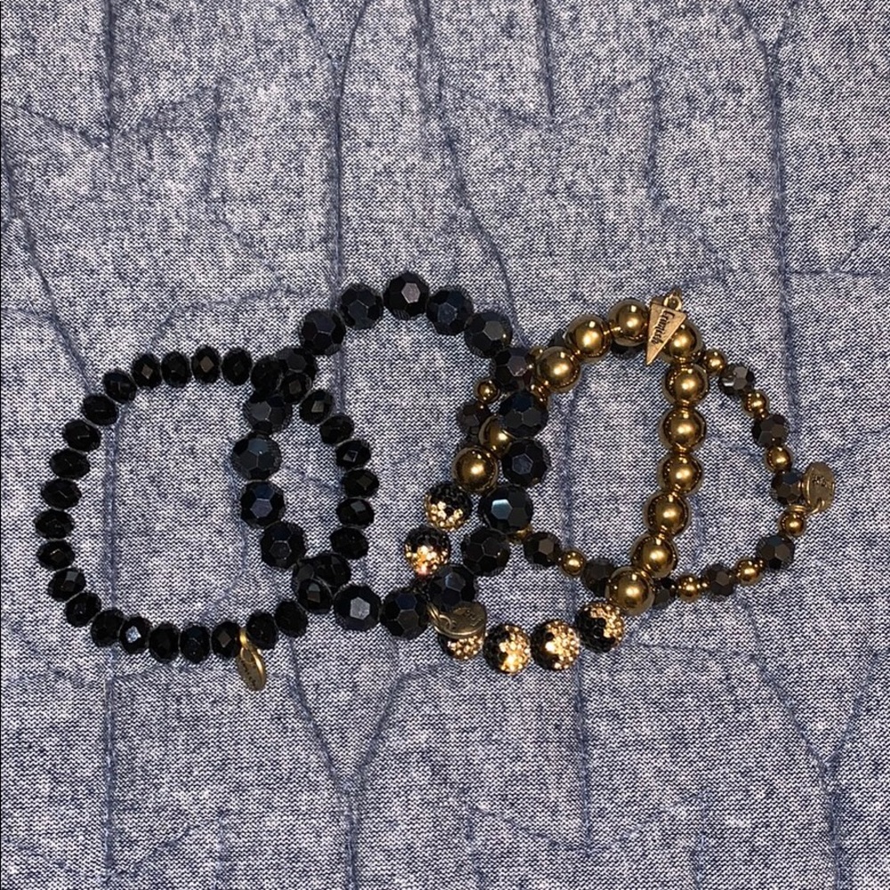BLACK AND GOLD ERIMISH BRACELETS